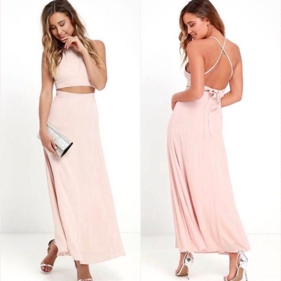 Lulus Dresses & Skirts - LAST ONE Lulu's Pink 2 Pieces Maxi Skirt Set